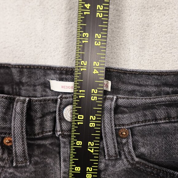 Levi's Jeans Wedgie Skinny women's 26 vintage black red tab button fly denim - Picture 6 of 14